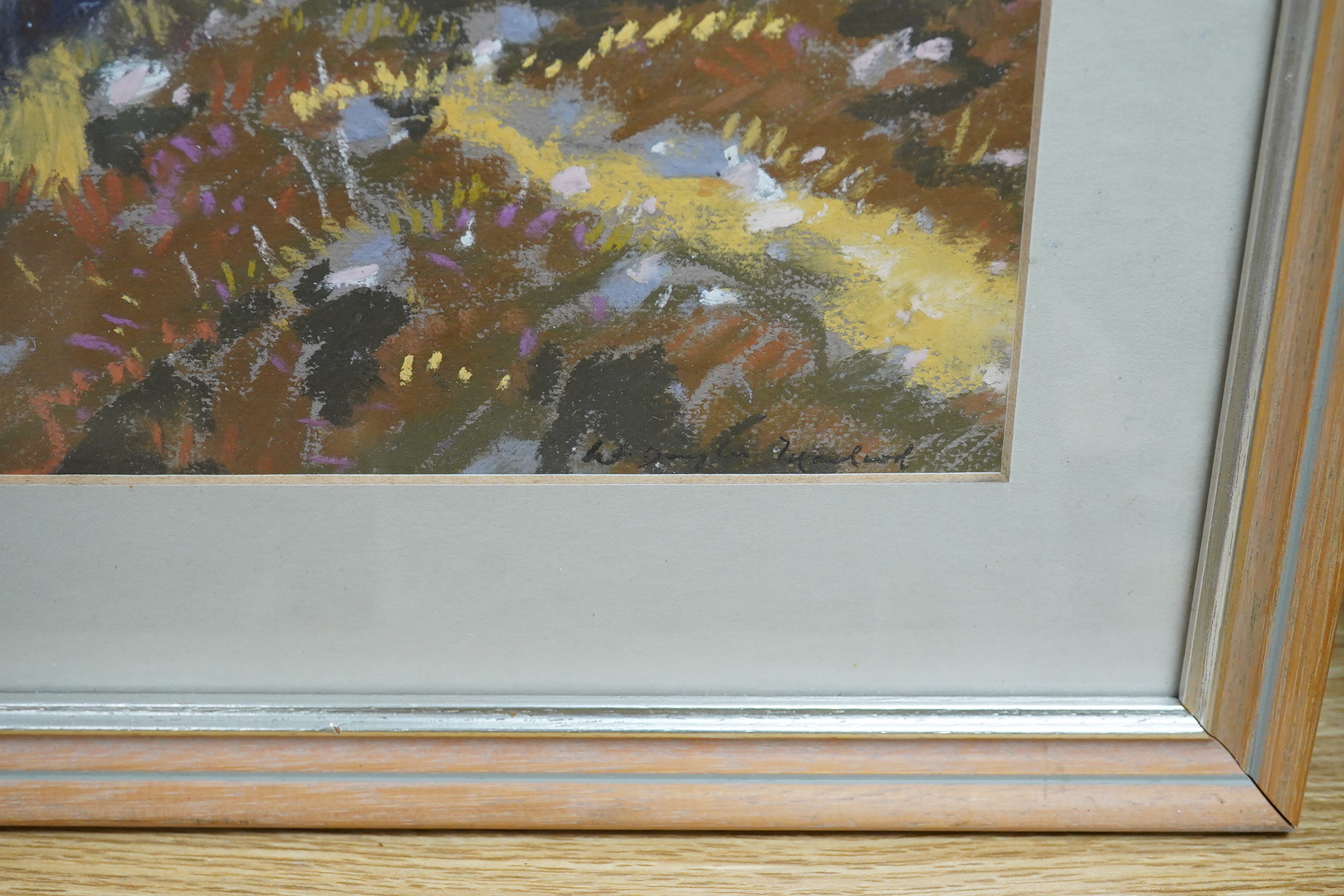 William Douglas Macleod (1892-1963), Mountainous riverscape, signed, details verso, pastel, 39 x 52cm